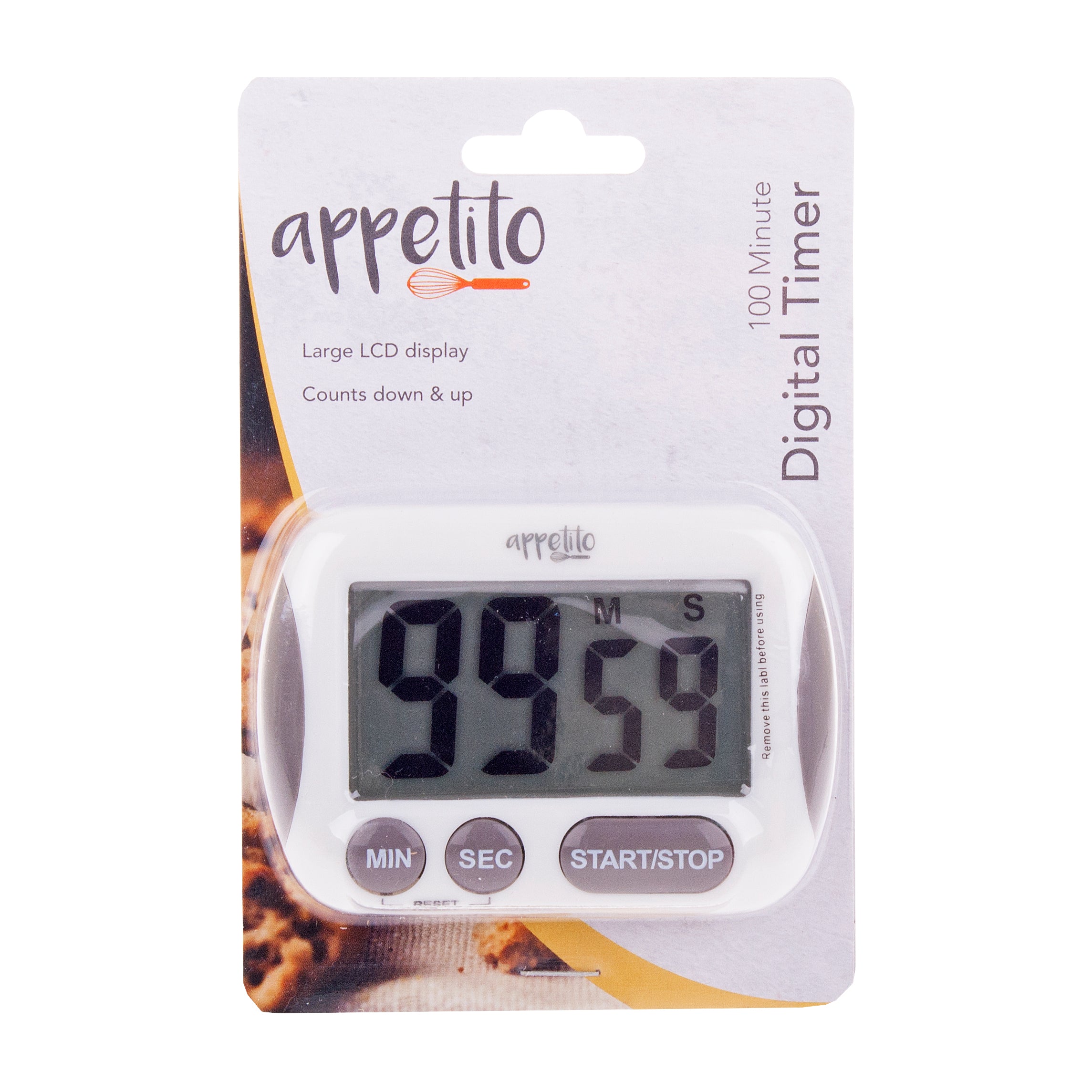 Appetito Digital Timer Large LCD Display White
