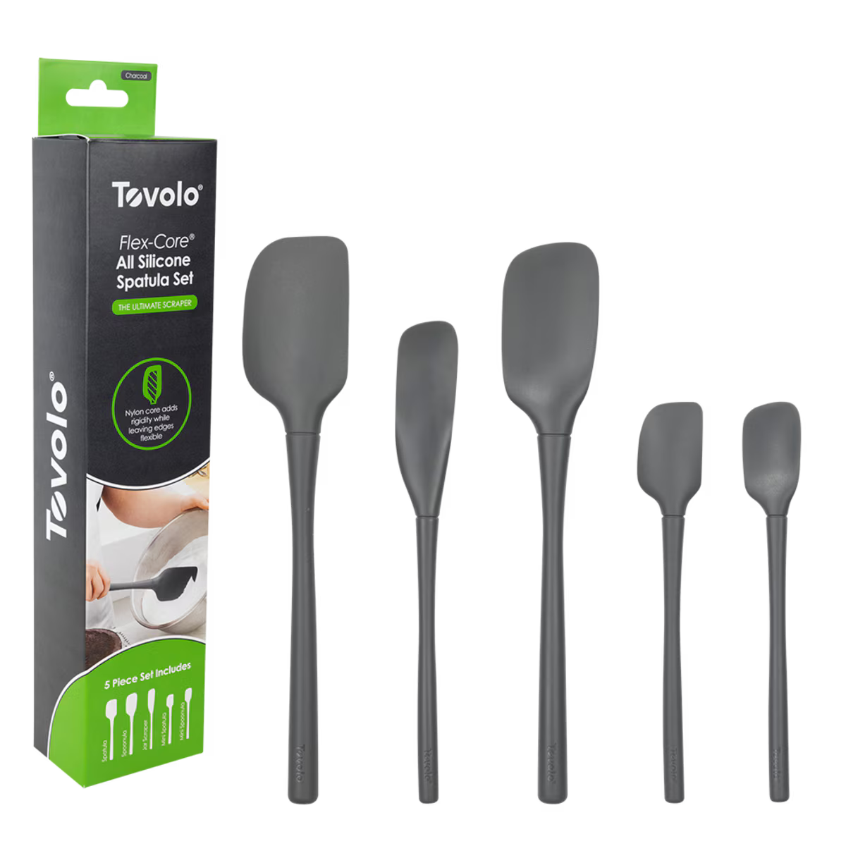 Flex-CORE All Silicone Spatula Set 5 Cayenne