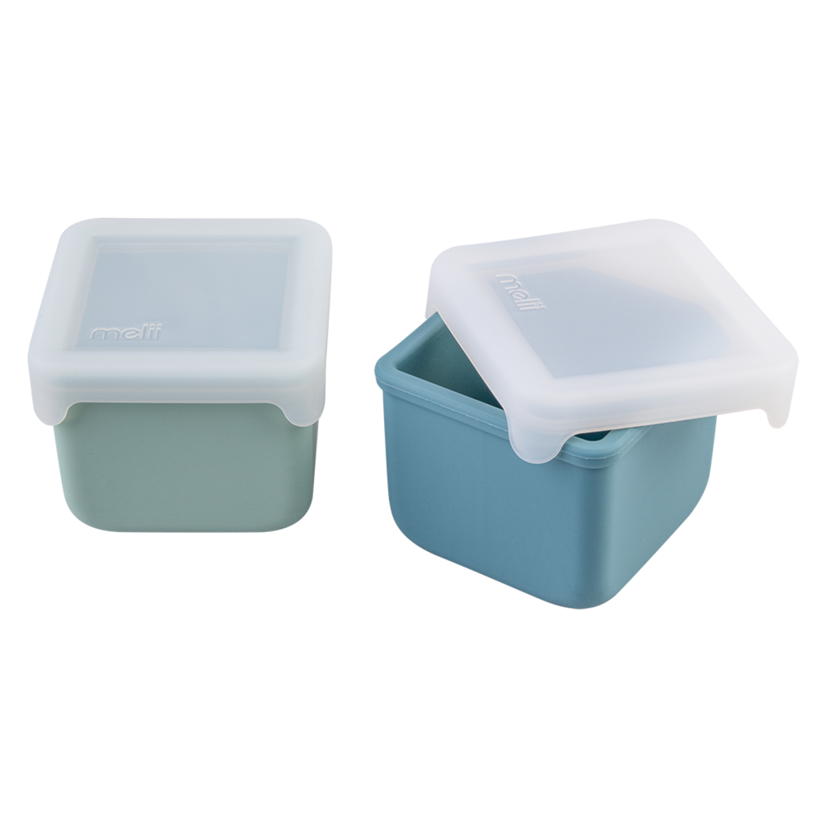 Melii Silicone Snack Containers Set 2 236Ml Blue Mint