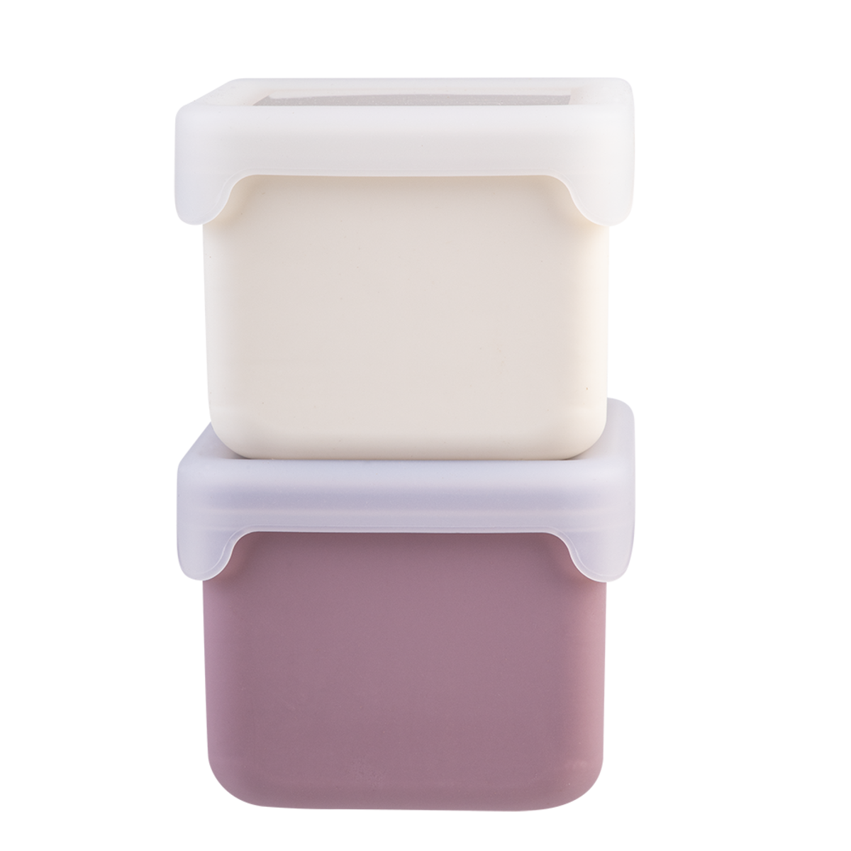 Melii Silicone Snack Containers Set 2 236Ml Pink Ivory
