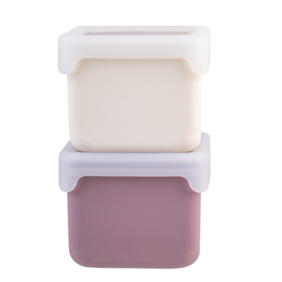 Melii Silicone Snack Containers Set 2 236Ml Pink Ivory