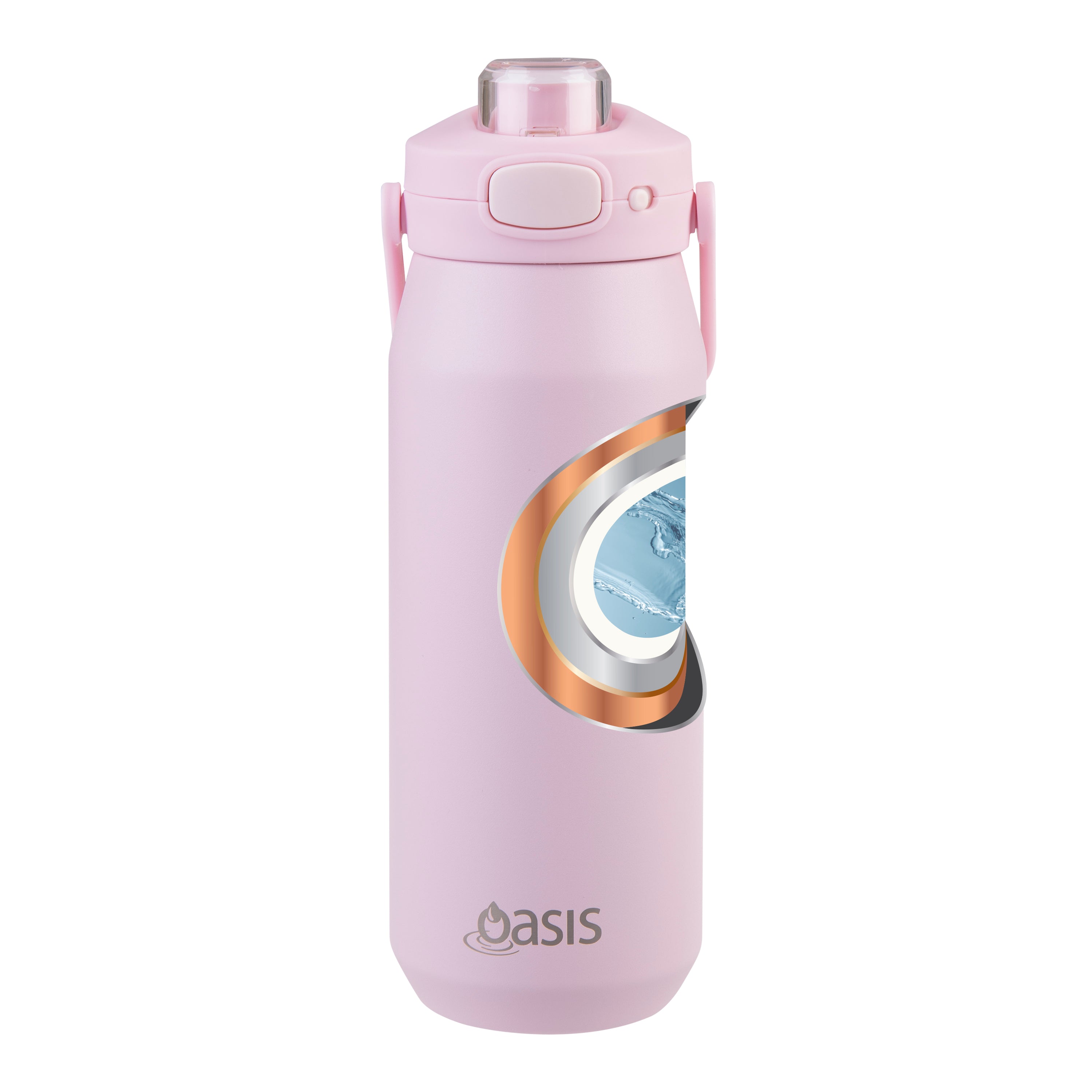 Oasis SS Ceramic Lined Capri Drink Bottle 750Ml Pink lemonade