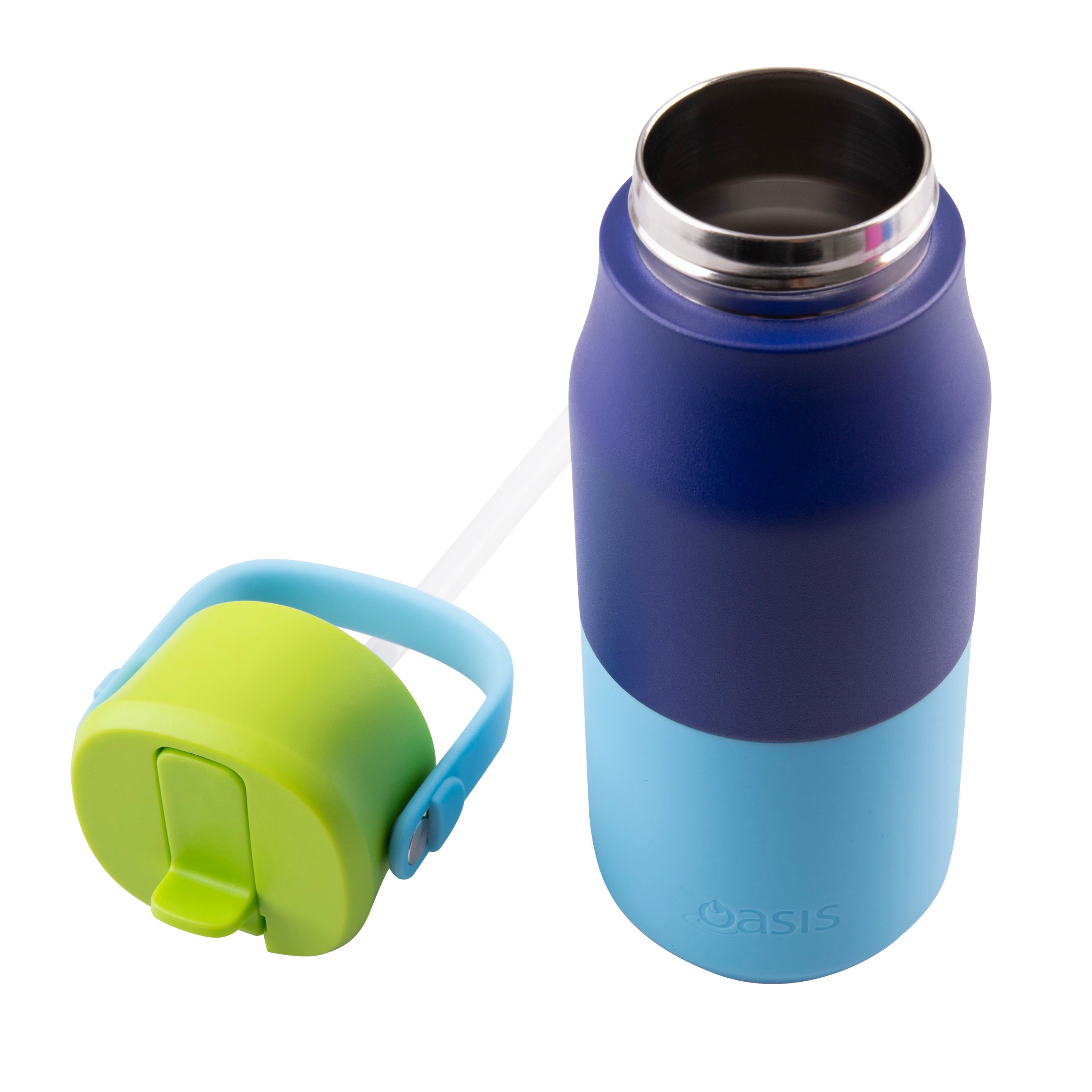 Oasis SS Junior Sipper Drink Bottle Peacock Blue 400ml