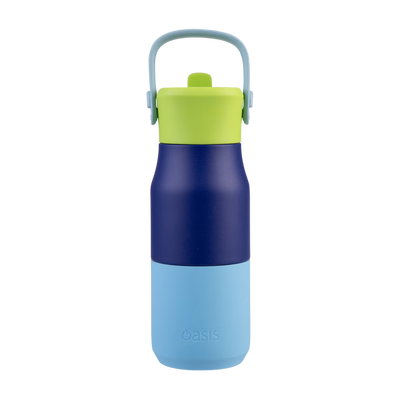 OASIS STAINLESS STEEL DOUBLE WALL INSULATED 'JNR' DRINK BOTTLE W/ SIPPER 400ML