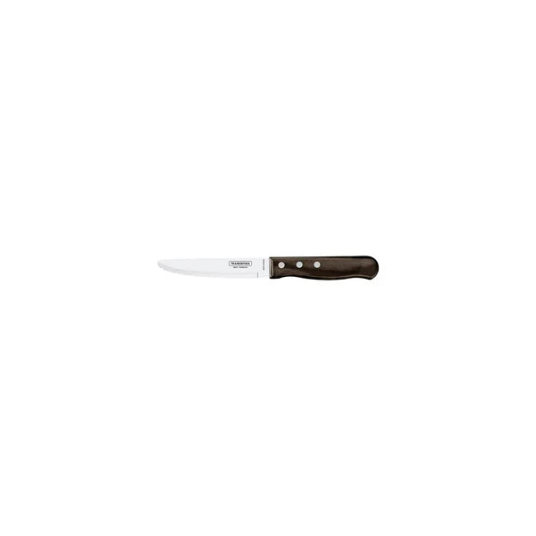 Steak Knife Serrated Wide Blade with Polywood Handle Brown 152mm