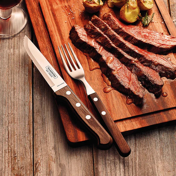 Churrasco Steak Knife Gaucho with Polywood Handle Brown 127mm