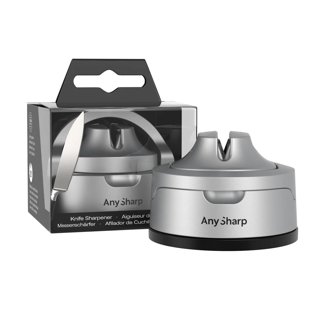 AnySharp Evo Knife Sharpener Silver Suction Safety Steel Serrated Knives