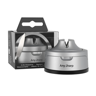 AnySharp Evo Knife Sharpener Silver Suction Safety Steel Serrated Knives