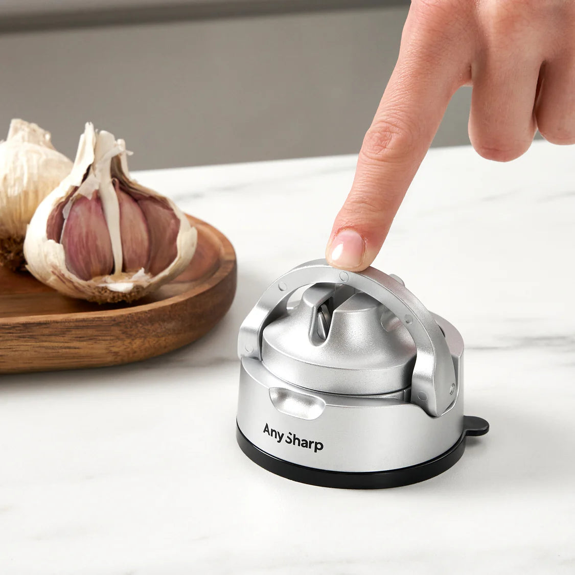 AnySharp Evo Knife Sharpener Silver Suction Safety Steel Serrated Knives