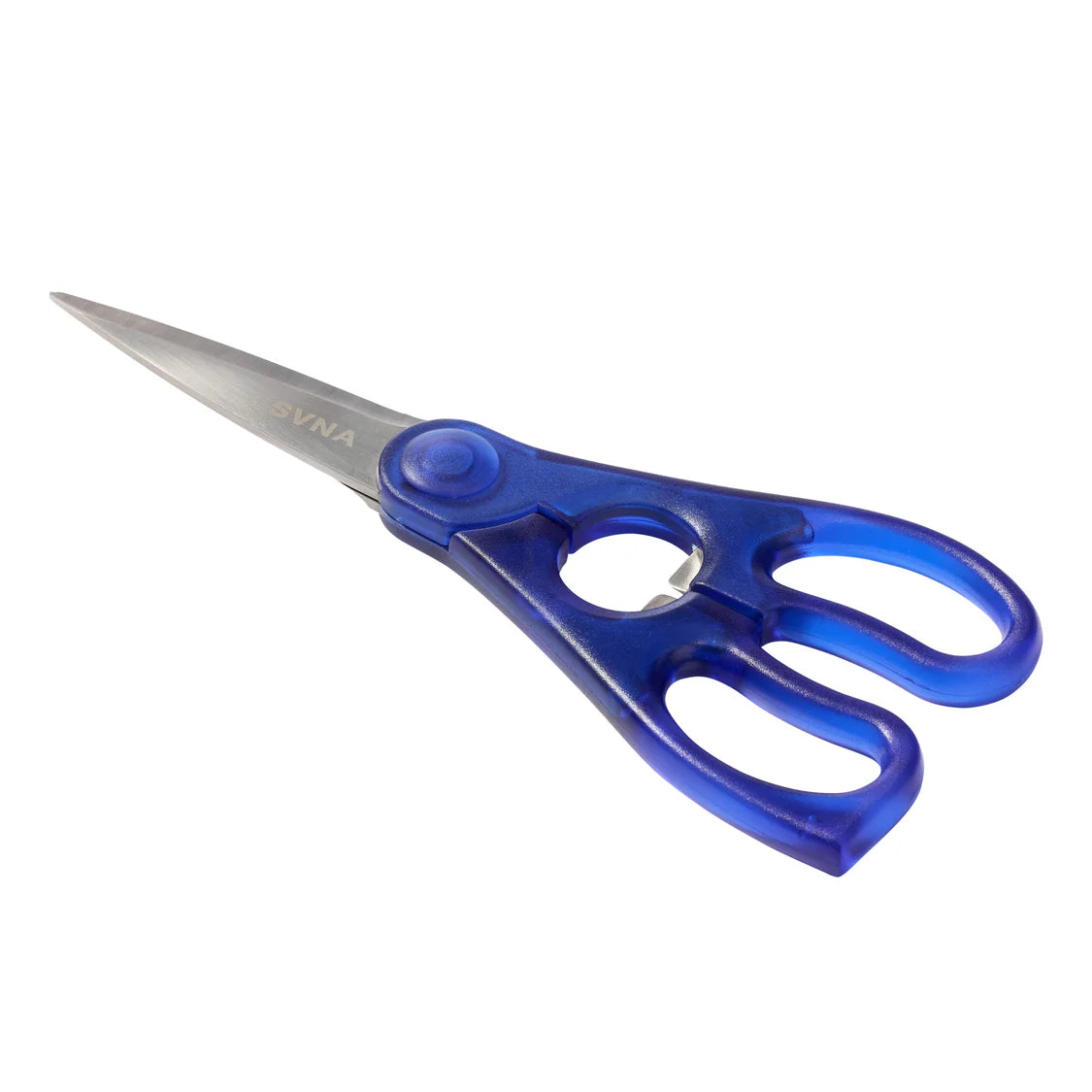SVNA Stainless Steel Kitchen Scissors Blue Serrated Blade Bottle Opener