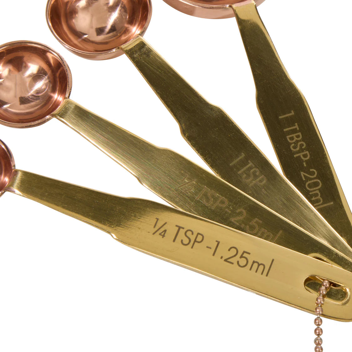 Davis & Waddell Heritage Copper Brass Measuring Spoon Set 4pc Kitchen