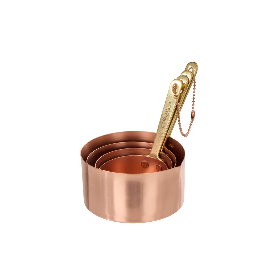 Davis & Waddell Heritage Copper Brass Measuring Cup Set 4 Piece