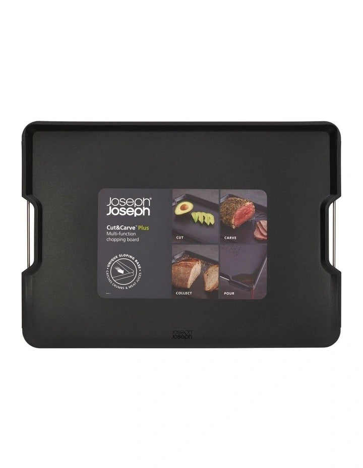 Joseph Joseph Cut&Carve Plus Multi-function Chopping Board Large - Black