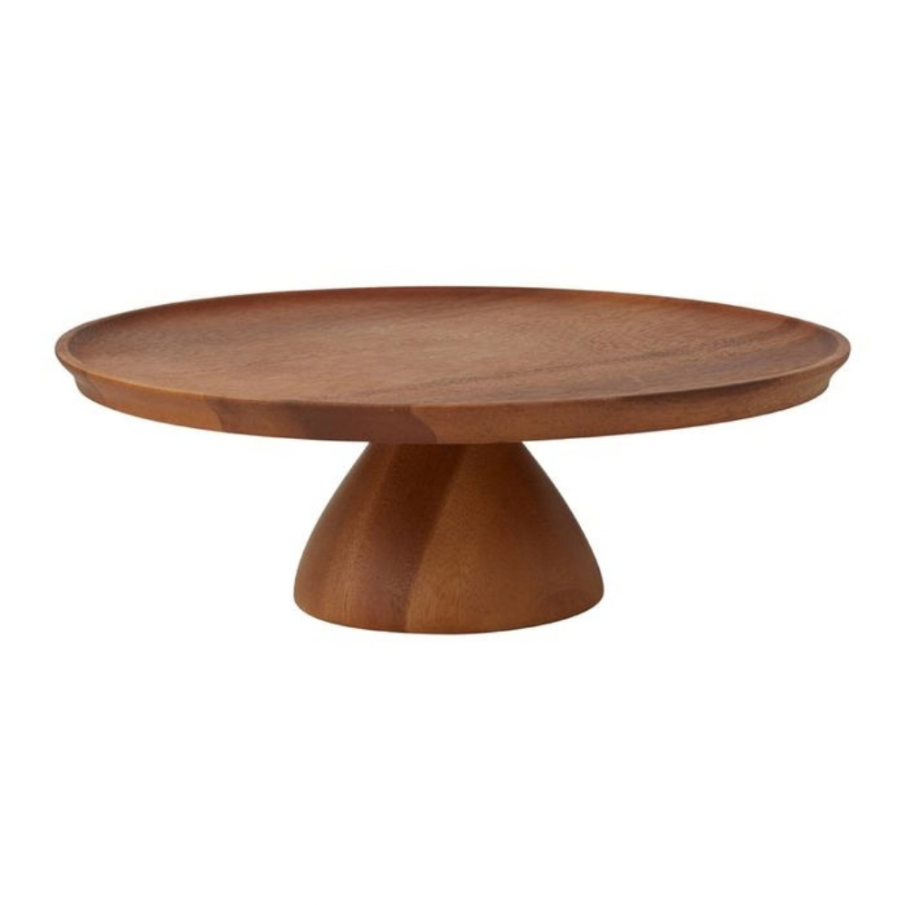 acacia wood cake stand