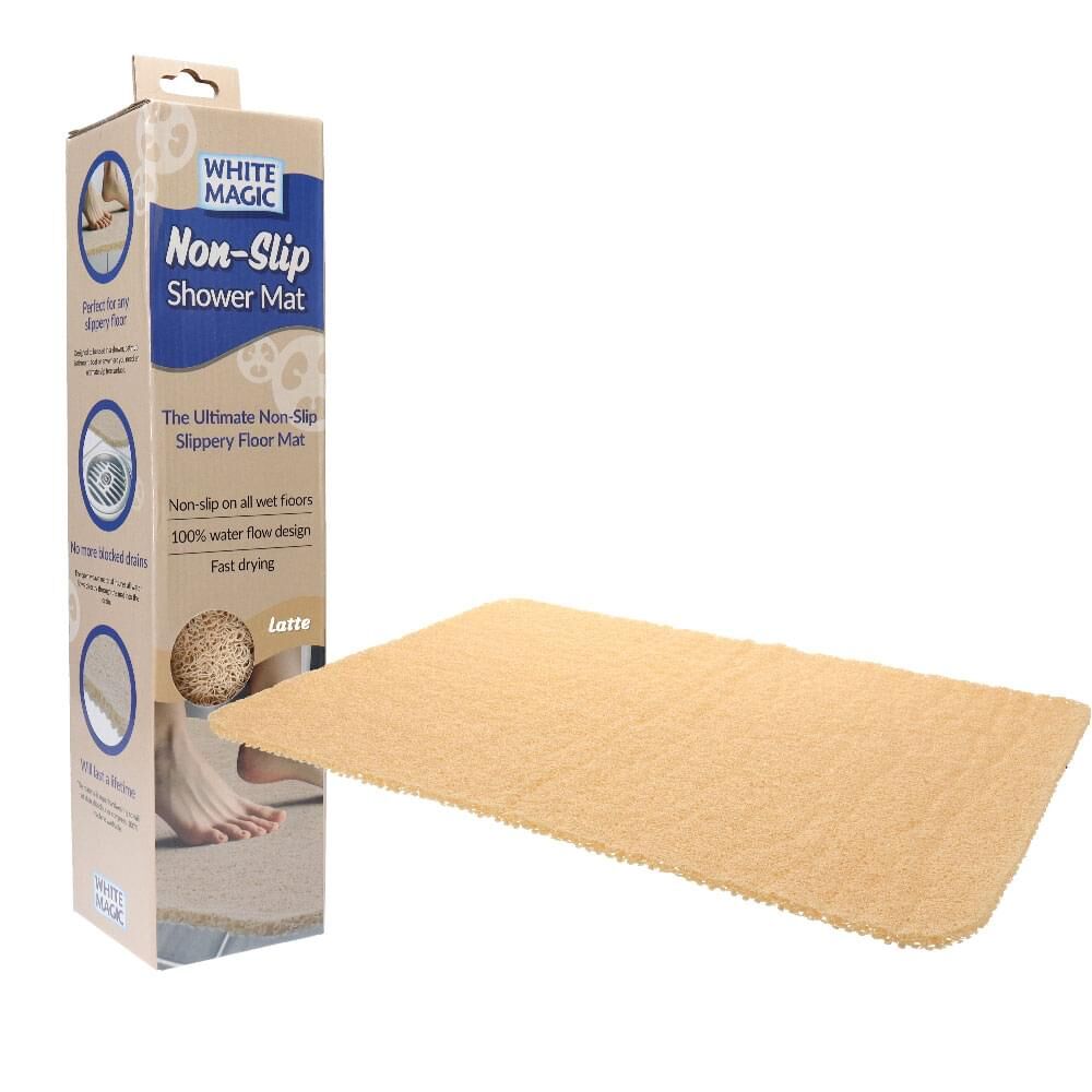 non-slip shower mat latte