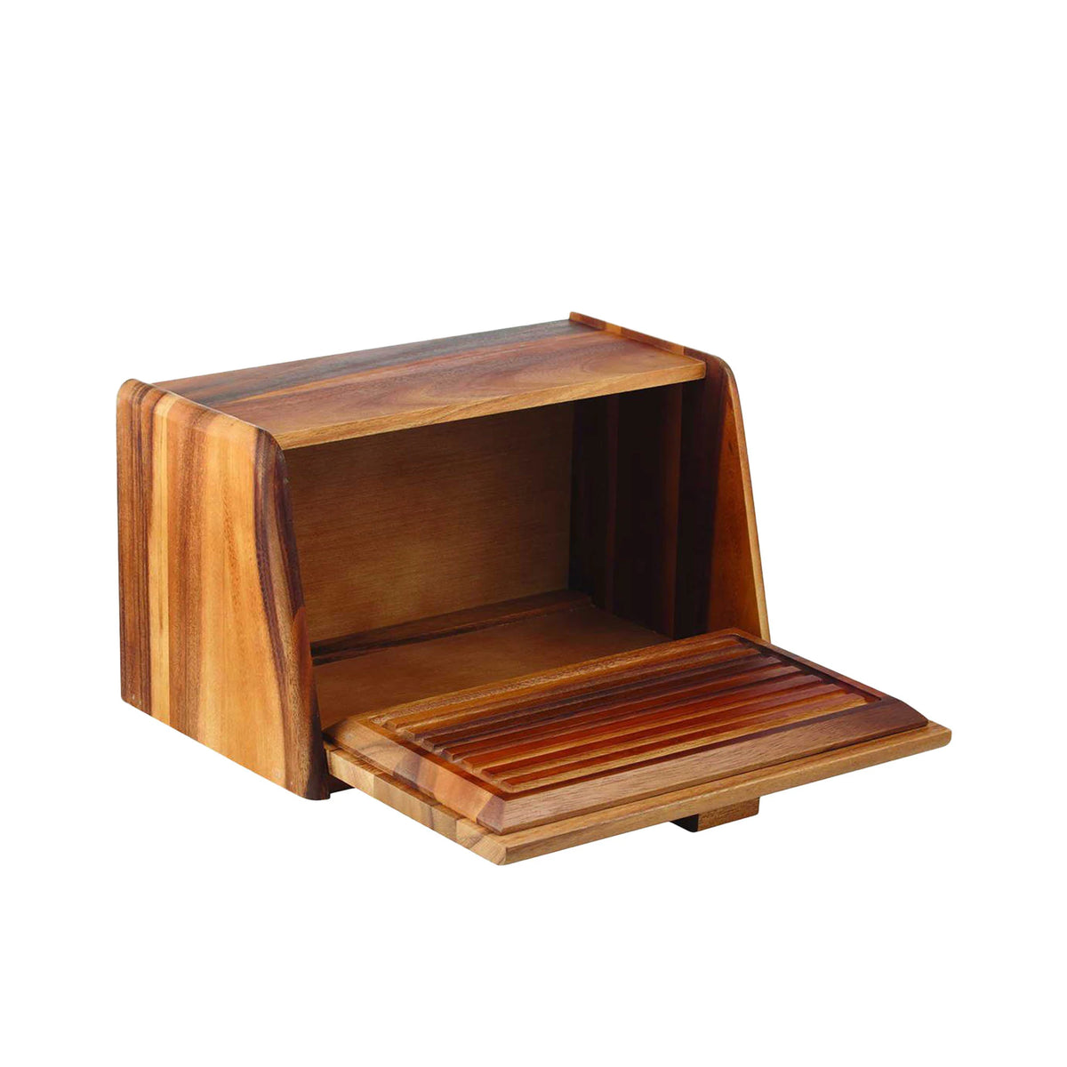 acacia wood bread box
