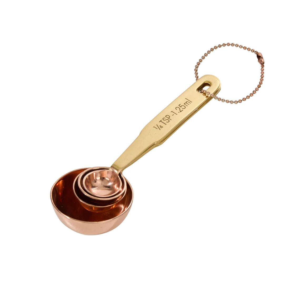 Davis & Waddell Heritage Copper Brass Measuring Spoon Set 4pc Kitchen