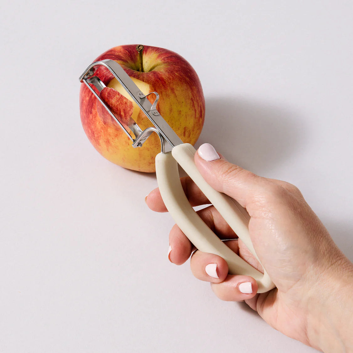 SVNA Stainless Steel Blade Swivel Peeler Cream Ergonomic Handle