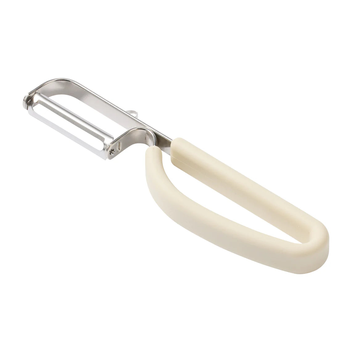 SVNA Stainless Steel Blade Swivel Peeler Cream Ergonomic Handle