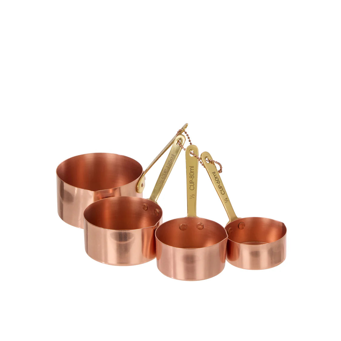 Davis & Waddell Heritage Copper Brass Measuring Cup Set 4 Piece