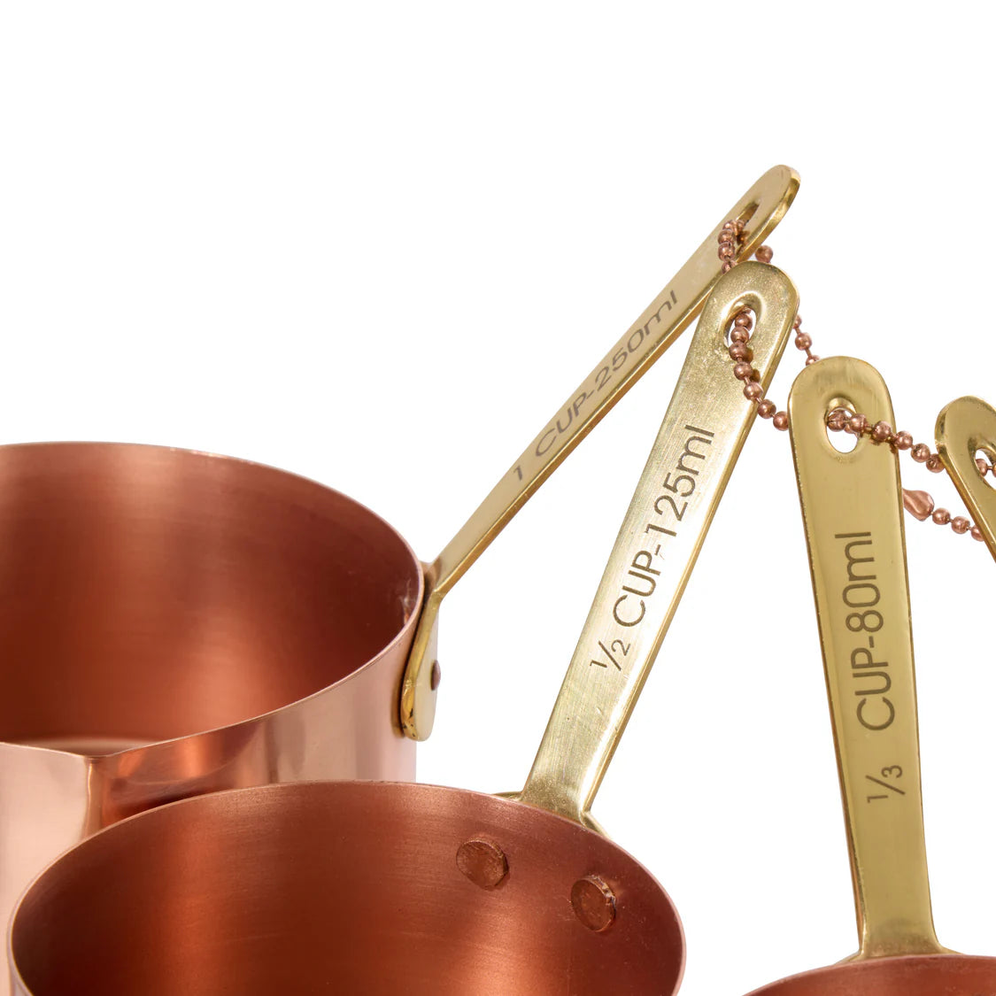 Davis & Waddell Heritage Copper Brass Measuring Cup Set 4 Piece
